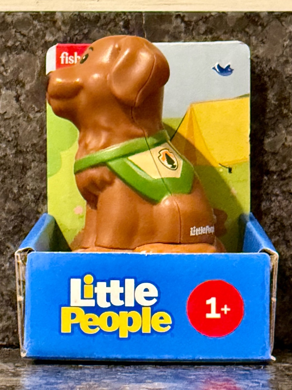 New Fisher Price Little People Brown Park Ranger Dog Chocolate Lab Bandana